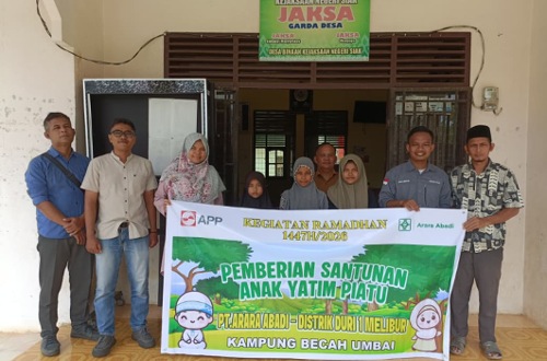 CSR Arara Abadi Sentuh Anak Yatim dan Rumah Ibadah di 7 desa di Kabupaten Siak-Bengkalis.(foto: istimewa)