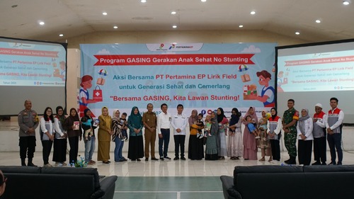 Pertamina EP Lirik, mendukung upaya pemerintah menurunkan angka stunting di Inhu, Riau. (Foto: Istimewa)