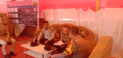 Polsek Bangko, mendirikan Pos Layanan Operasi Ketupat Lancang Kuning 2025. (Foto: Afrizal)