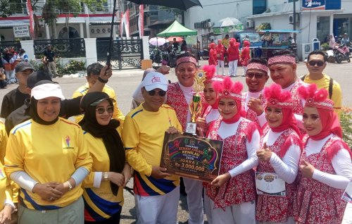 Senam Kemilau Rohil jadi panggung talenta.(foto: afrizal/halloriau.com)