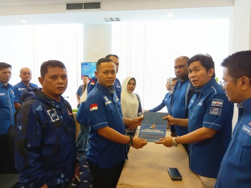 Agung Nugroho menjadi calon tunggal ketua pada Musda DPD Demokrat Riau (foto/Mimi)