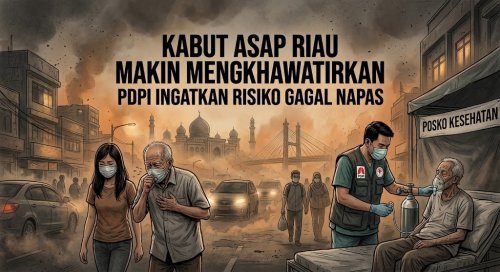 Kabut asap kepung Riau.(ilustrasi/gemini AI/halloriau.com)