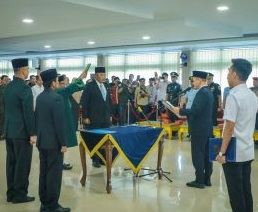 Pelantikan Ingot Ahmad Hutasuhut sebagai Penjabat (Pj) Sekretaris Daerah Kota Pekanbaru oleh Walikota Agung Nugroho, Rabu (3/12/2025). 