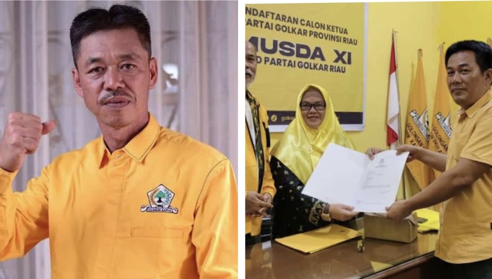 Ketua Golkar Rohil, Afrizal Sintong resmi ambil formulir Calon Ketua Golkar Riau (foto/int)