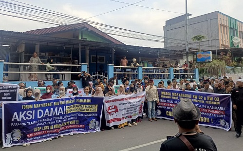 Formaram gelar aksi damai tolak dugaan praktik LGBT di THM Paragon Pekanbaru (foto/Angga)