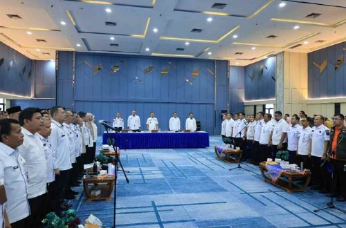 Walikota Pekanbaru, Agung Nugroho gelar rakor bersama seluruh OPD Pemko Pekanbaru.(foto: mcr)