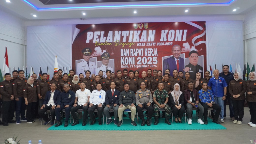 Pelantikan pengurus KONI Kuansing 2025- 2029 (foto/ultra)