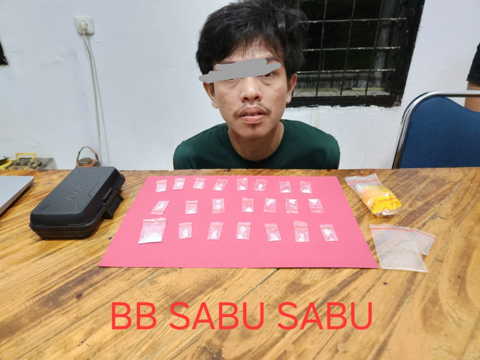 Polsek Pangkalan Kerinci karena berhasil menangkap tersangka pengedar narkoba jenis sabu (foto/Andy)