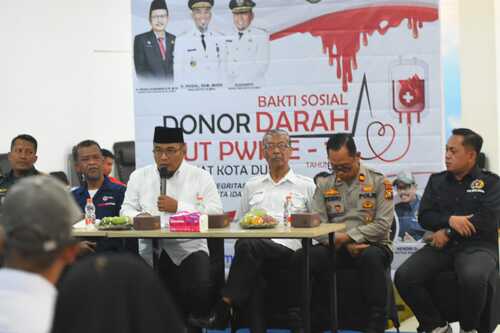 Wakil Walikota Dumai Resmi Buka Bhakti Sosial Donor Darah Sempena HUT PWI di Citimall Dumai, Sabtu (28/6/2025). (Foto: Bambang)