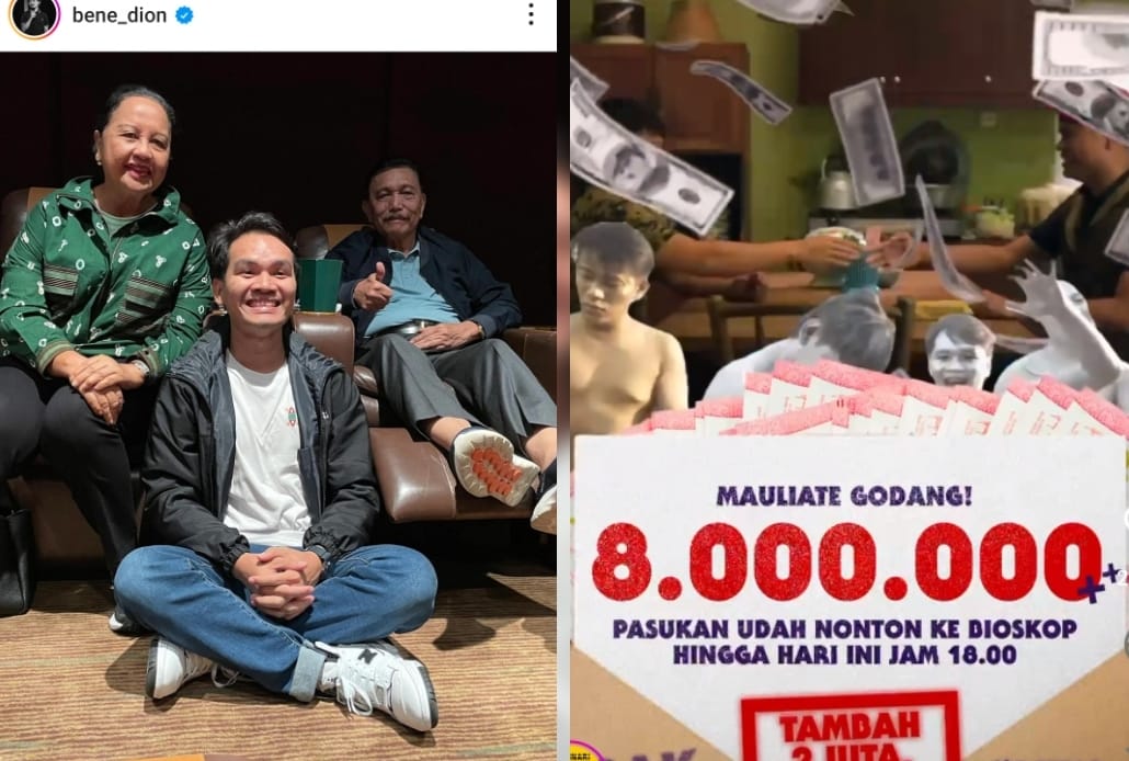 Bene Dion bertemu dengan Menko Luhut Binsar Pandjaitan saat nonton Film Agak Laen (foto/instagram)