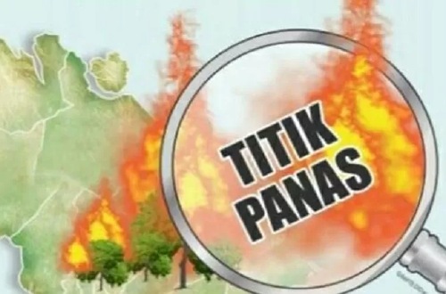 Sebaran titik panas di Riau.(ilustrasi/int)