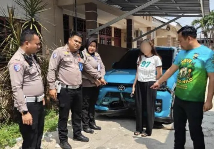 Polisi tangkap pengemudi yang tabrak lari petugas marka jalan di Pekanbaru (foto/ist)
