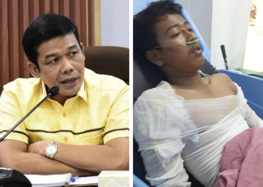 Sekretaris Komisi IV DPRD Pekanbaru Roni Amriel (kiri) minta MyRepublic tanggung jawab penuh pengobatan teknisinya yang tersetrum (foto/ist)