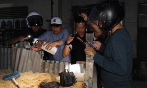 Polisi bongkar narkoba terkubur di Tanah Kampung Dalam, Pekanbaru (foto/ist)