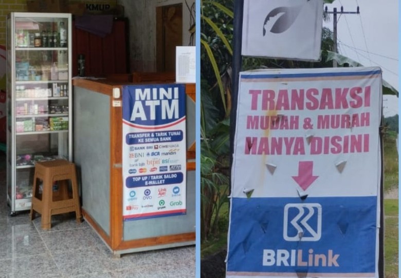 Agen BRILink di Desa Sari Makmur, Kecamatan Pangkalan Lesung, Pelalawan tetap layani transaksi saat libur Lebaran (foto/riki)