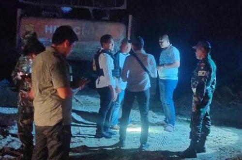 Penggerebekan tambang galian c ilegal di Kampar.(foto: mcr)
