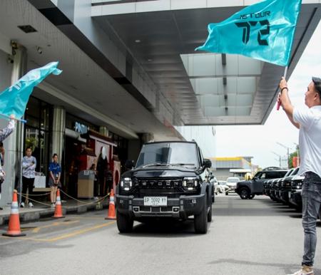 JETOUR Indonesia menggelar seremoni serah terima perdana model JETOUR T2 di One Batam Mall, Kota Batam, Sabtu (21/2/2026). Foto IST