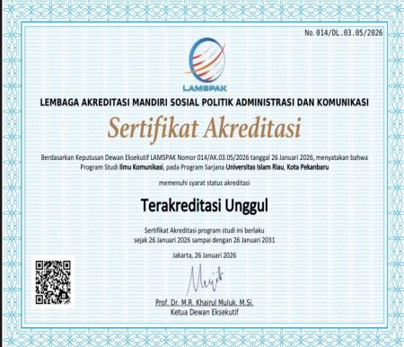 Fikom UIR sukses meraih Akreditasi UNGGUL dari LAMSPAK (foto/ist)
