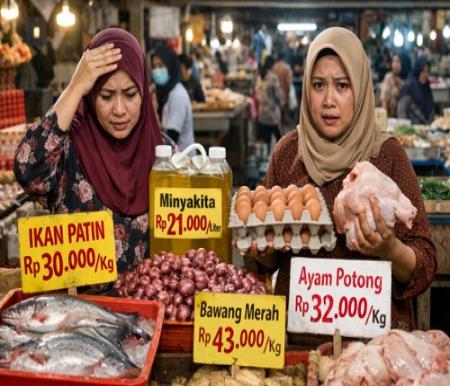 Program MBG kini jadi beban warga karena sebabkan harga sembako melonjak.(ilustrasi/AI)