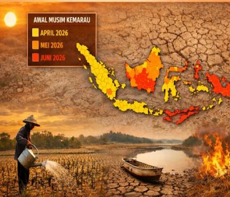 Prediksi awal kemarau melanda Indonesia pada bulan April 2026.(ilustrasi/int)