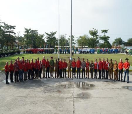 Upacara keselamatan kerja dalam rangka peringatan Bulan K3 Nasional 2026, PT Riau Andalan Pulp and Paper (RAPP) di Riau Kompleks, Pangkalan Kerinci, Selasa (11/2/2026).