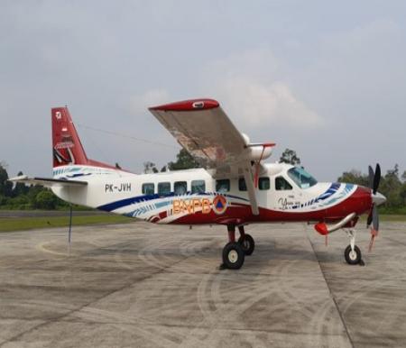 BPBD Riau kerahkan 3 pesawat semai garam untuk modifikasi cuaca.(foto: mcr)