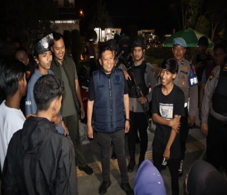 Patroli malam Polres Pelalawan jaga kota tetap kondusif hingga tengah malam (foto/Andy)