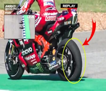 Velg Marc Marquez pecah di Sirkuit Buriram, MotoGP Thailand 2026.(foto: int)