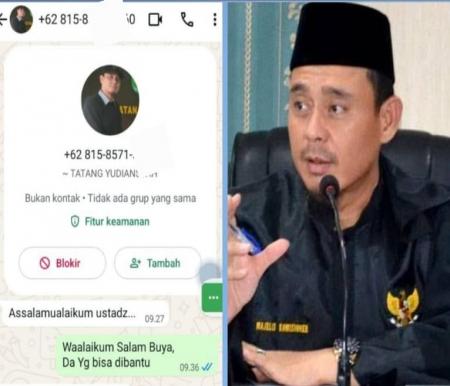 Nama dan foto Ketua Komisi Informasi (KI) Provinsi Riau, Tatang Yudiansyah dicatut orang tidak bertanggung jawab (foto/ist)