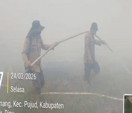 Perjuangan tim gabungan padamkan Karhutla di Rokan Hilir (foto/ist)