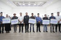 Apresiasi komitmen Bupati Kuansing, BPJS Ketenagakerjaan Cabang Rengat menyalurkan santunan Rp 2,7 miliar (foto/ultra)