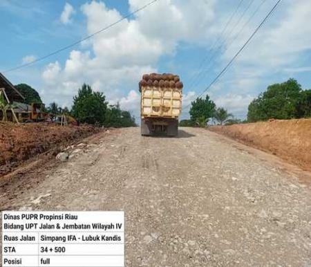 Pemprov Riau melakukan perbaikan fungsional di dua ruas jalan vital di Kabupaten Inhu. (Foto: Sri Wahyuni)