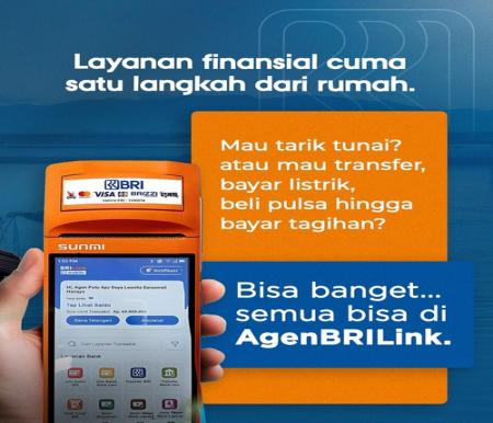 AgenBRILink memungkinkan masyarakat melakukan berbagai transaksi keuangan. (Foto: Sri Wahyuni)