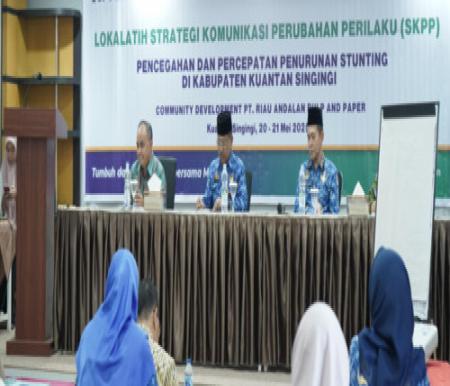 Pemkab Kuansing dan PT RAPP berkolaborasi menggelar lokalatih untuk mempercepat penurunan stunting. (Foto: Istimewa)