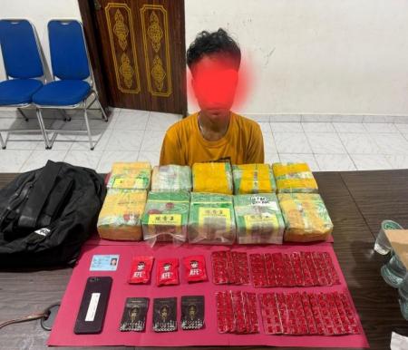 Bawa 10 Kg sabu dan ganja, pria 29 tahun diciduk di hotel Dumai (foto/rri)