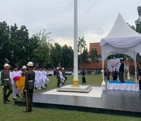 Peringatan Hari Santri Nasional 2025 di Kota Pekanbaru berlangsung di lapangan MPP (foto/Dini)