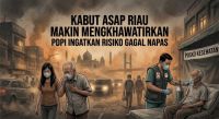 Kabut asap kepung Riau.(ilustrasi/gemini AI/halloriau.com)