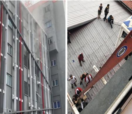 Kebakaran Hotel New Hollywood, tamu dievakuasi lewat atap rumah warga (foto/ist)