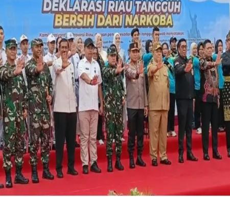 Satgas Anti Narkoba Riau resmi deklarasi di Kantor Gubernur Riau (foto/ist)