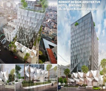 Desain rencana Hotel Riau di Jakarta yang saat ini mandek.(foto: int)